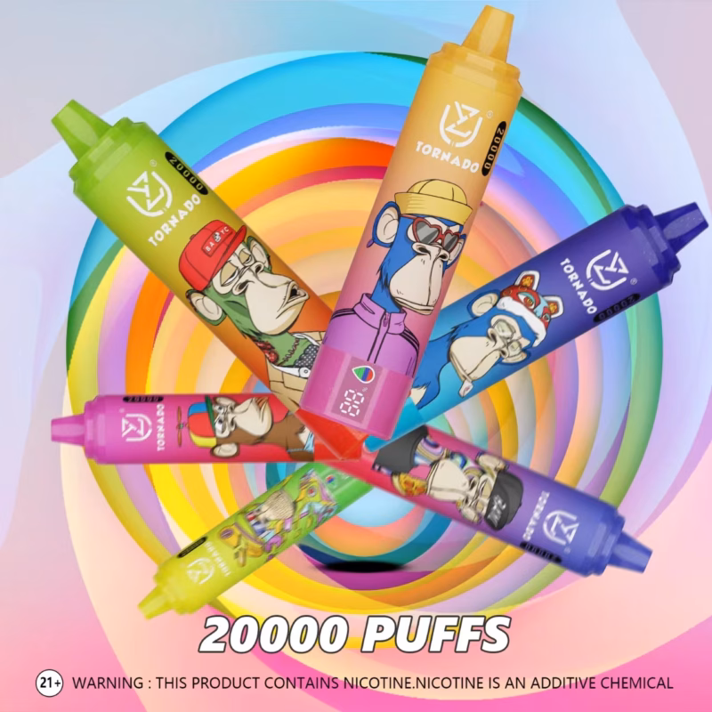Uzy Tornado 20000 Puffs Monouso 20K Vape 0% 2% 3% 5% Display a LED in nicotina all'ingrosso