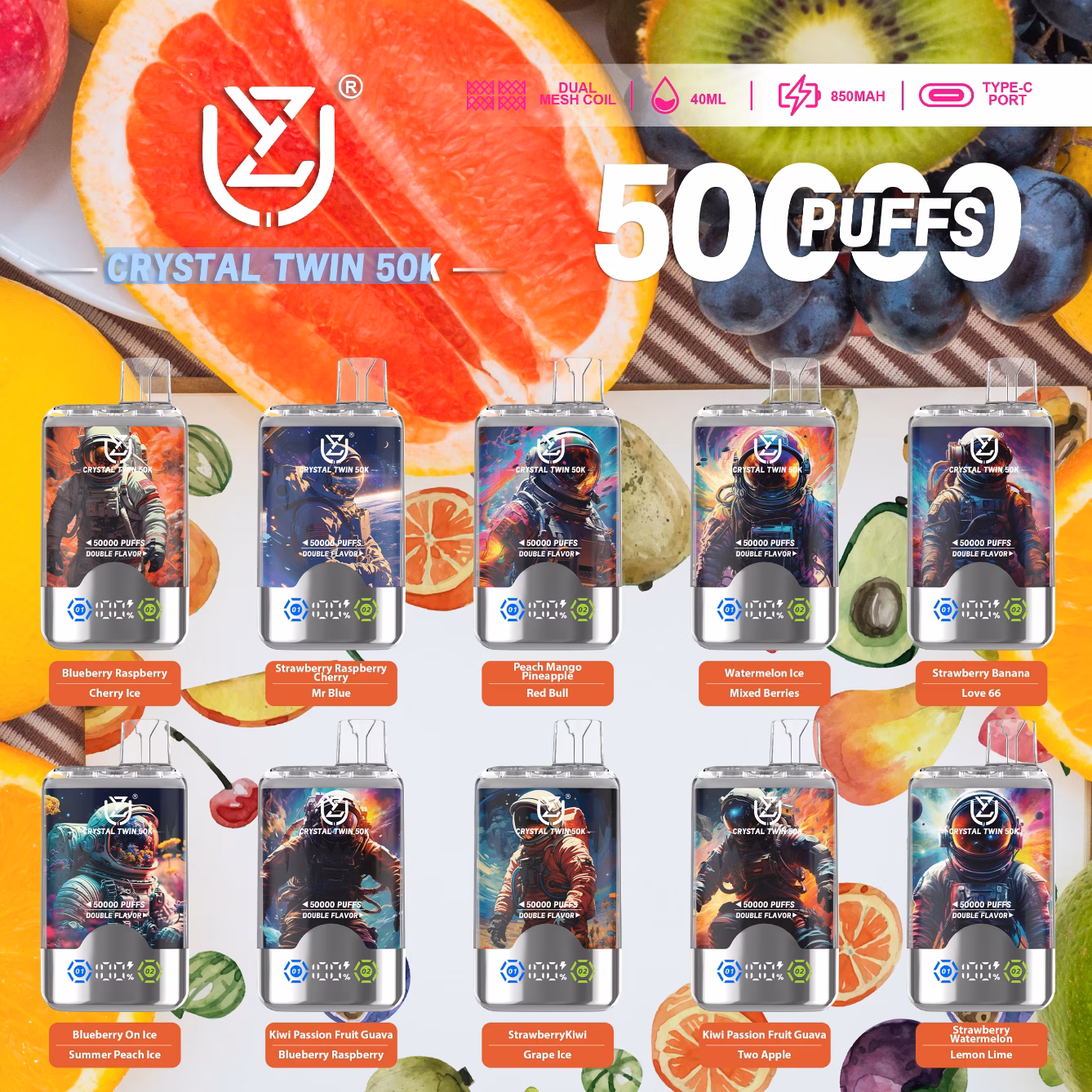 UZY Crystal Twin 50000 Puffs Disposable Vape