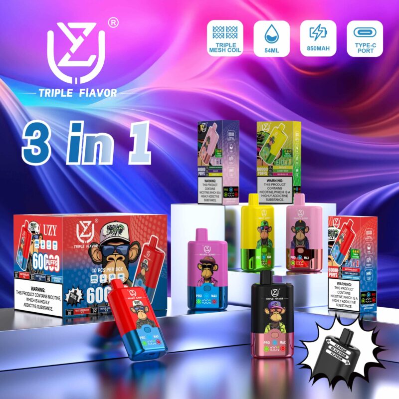 UZY Triple Flavor 60000 Puffs Disposable Vape