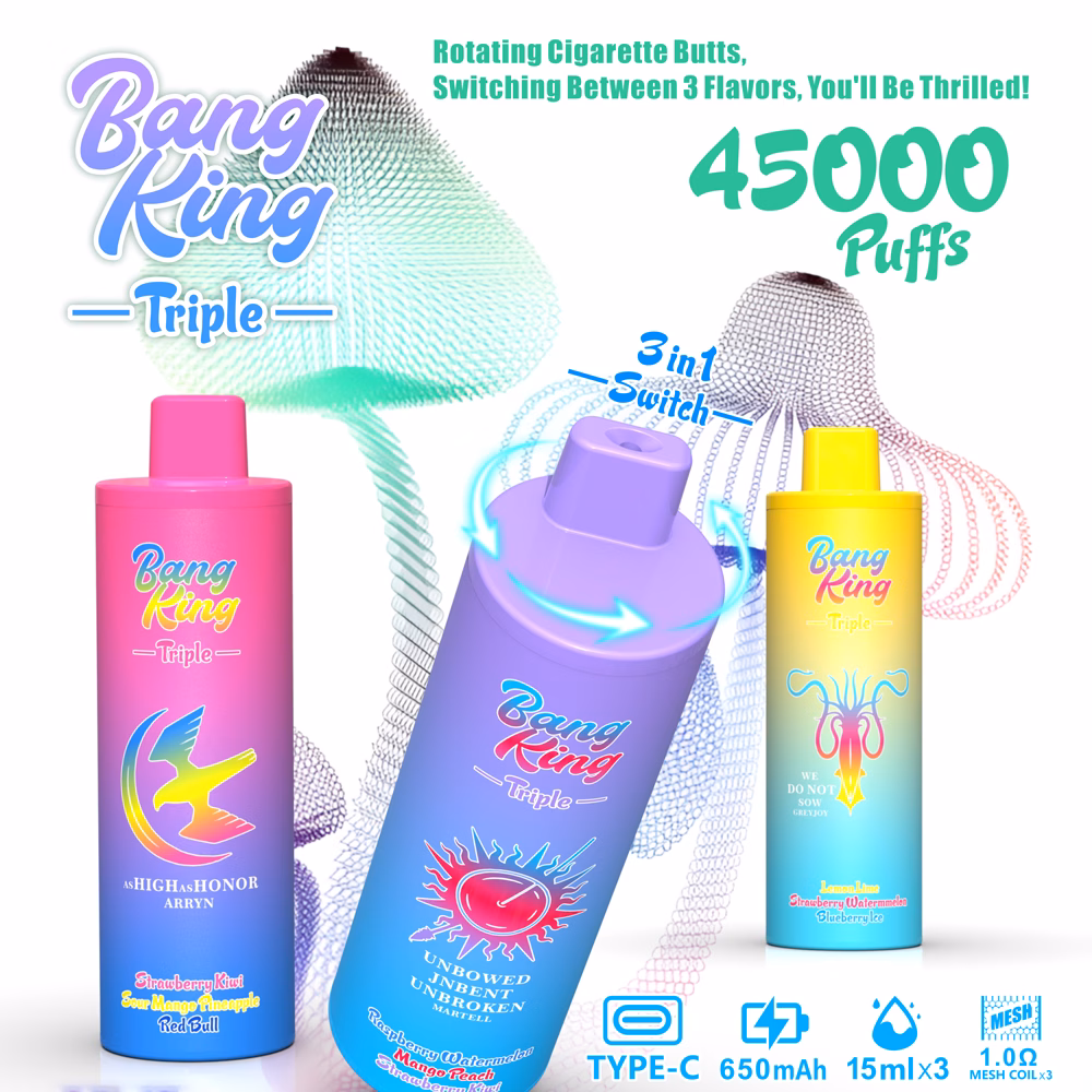 Bang King Triple 45000 45K 3 In 1 フレーバー パフ 使い捨て Vape
