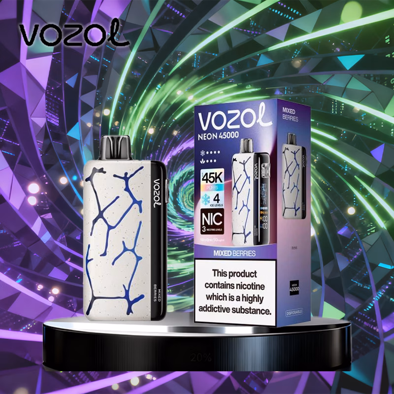 Vozol Neon 45000 45k Puffs Jednorázové Vape 5% Nikotin Type-C Dobíjecí sklad