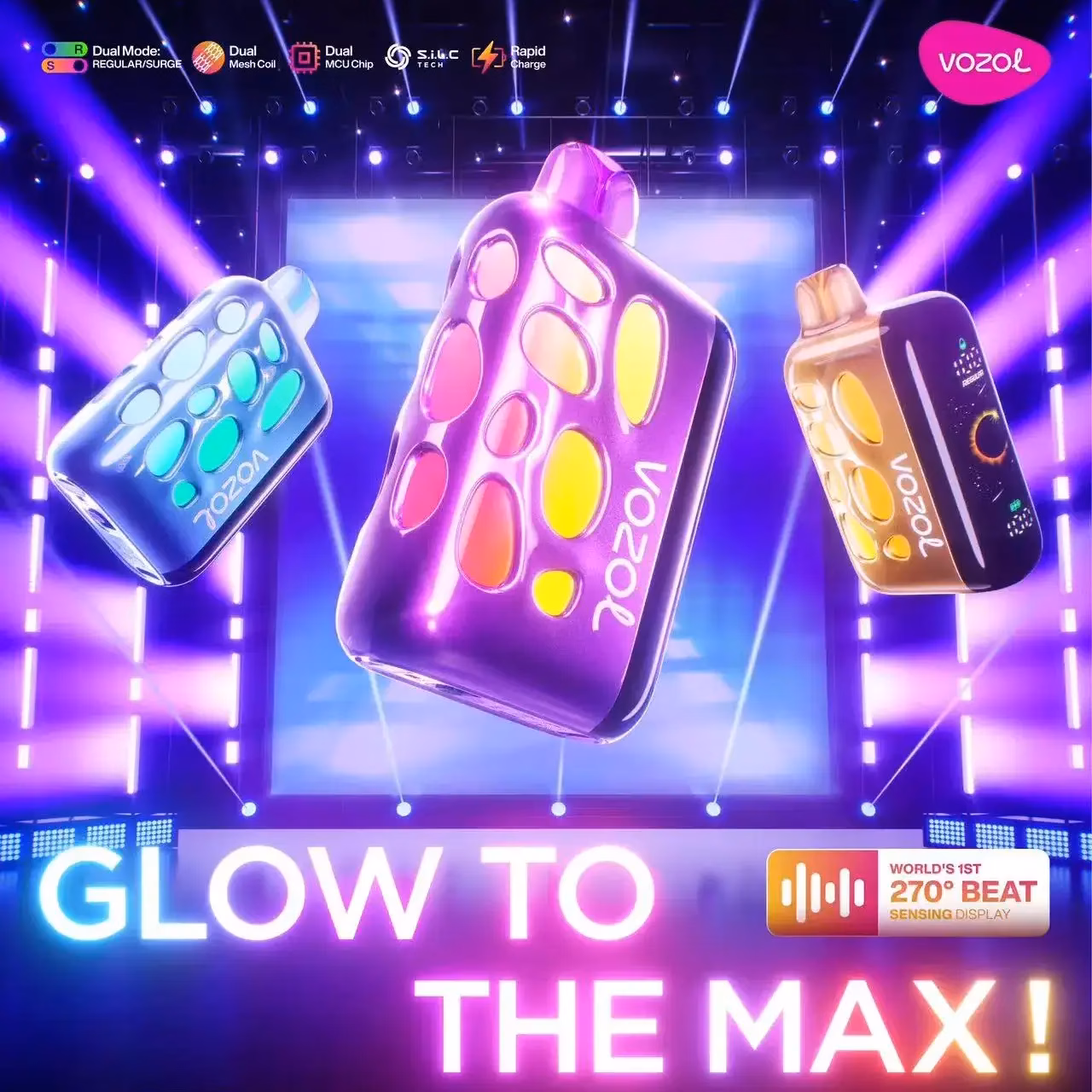 Vozol Rave 40000 40K パフ 使い捨て Vape 5% ニコチン