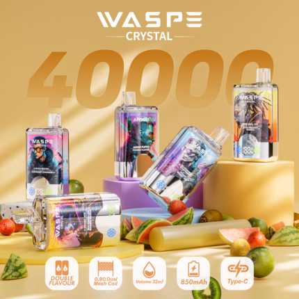 WASPE Crystal Double 40000 40K Puffs Disposable Vape Wholesale Rechargeable Vape
